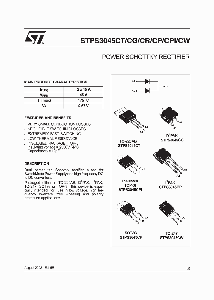 STPS3045CW_1319235.PDF Datasheet