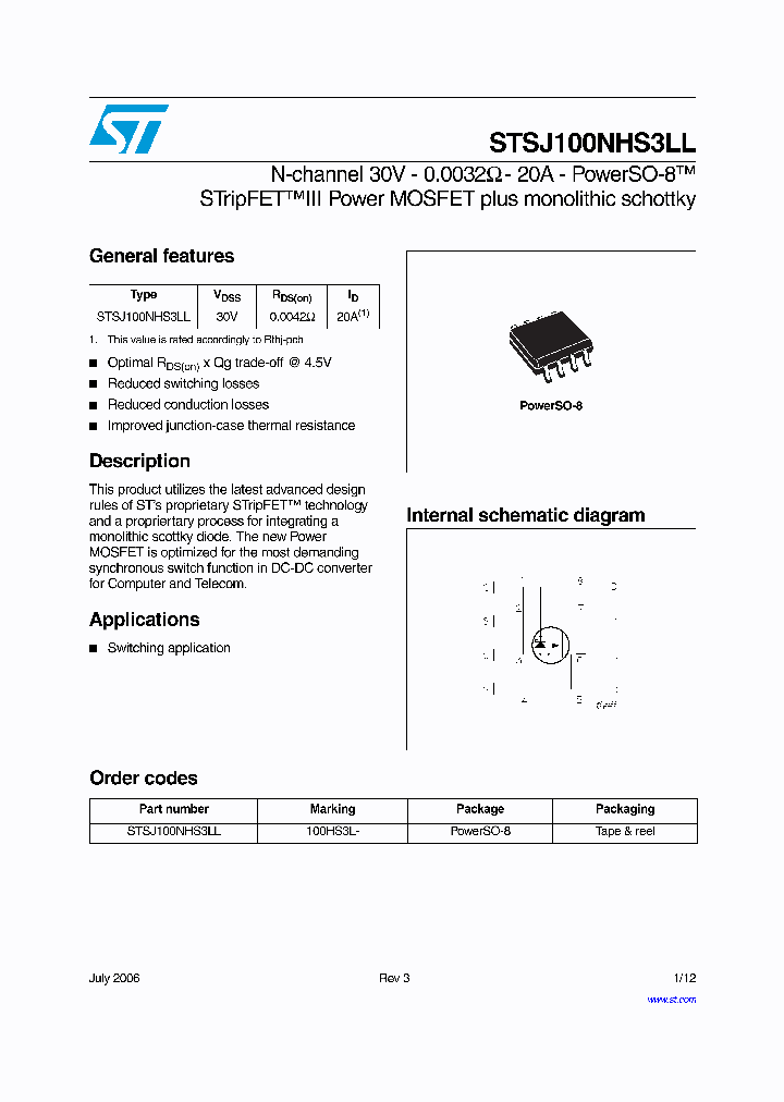STSJ100NHS3LL_1319404.PDF Datasheet