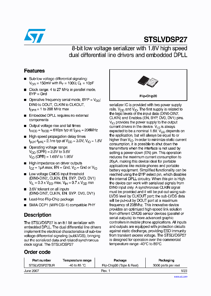 STSLVDSP27BJR_1319411.PDF Datasheet