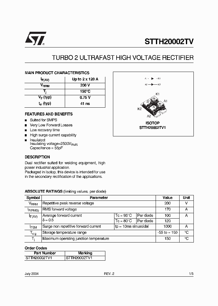 STTH20002TV1_1319465.PDF Datasheet
