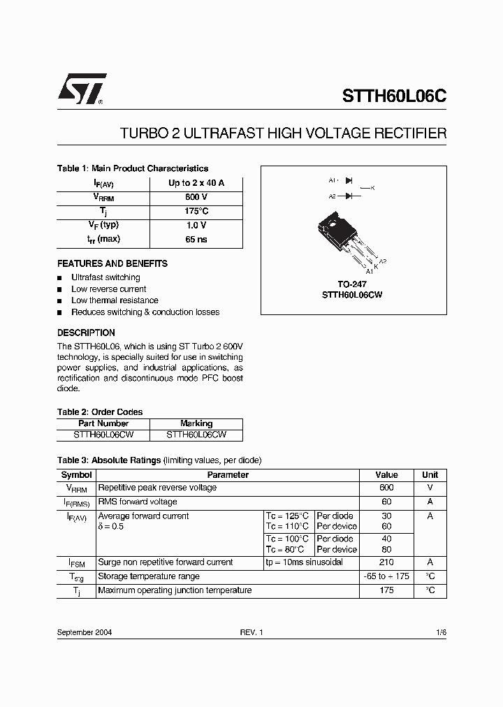 STTH60L06CW_1319504.PDF Datasheet