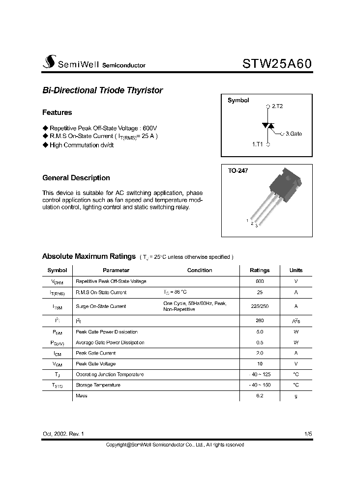 STW25A60_1319637.PDF Datasheet