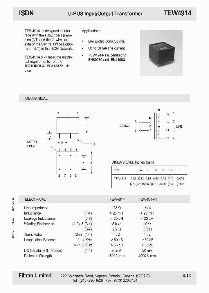 TEW4914_1106530.PDF Datasheet
