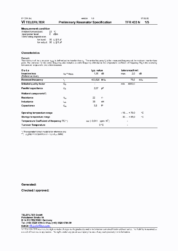 TFR433N_1324361.PDF Datasheet