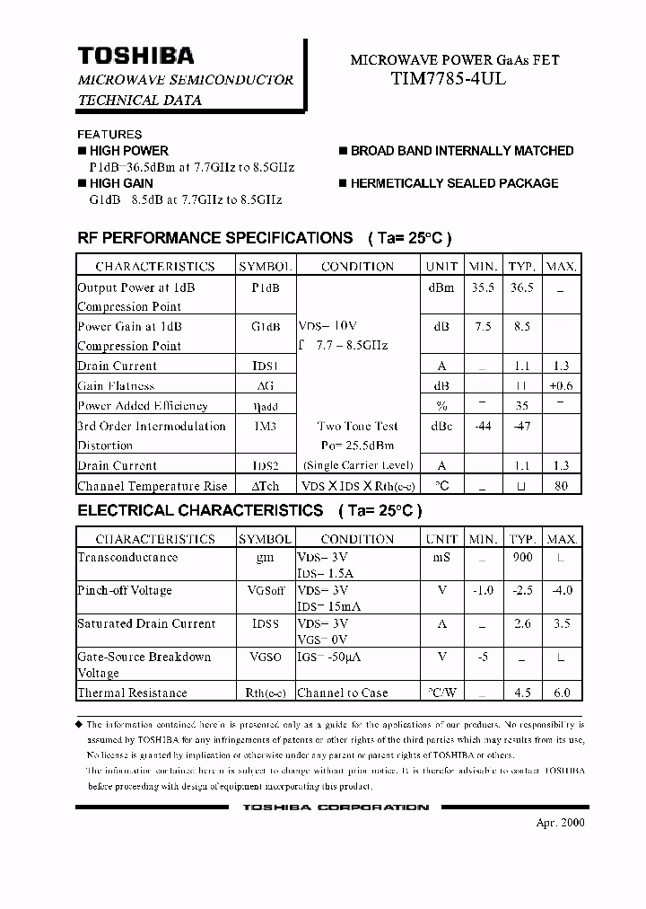 TIM7785-4UL_1325184.PDF Datasheet
