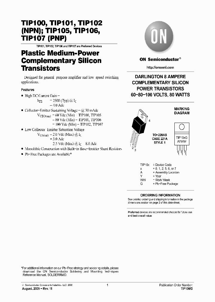 TIP107G_1325212.PDF Datasheet