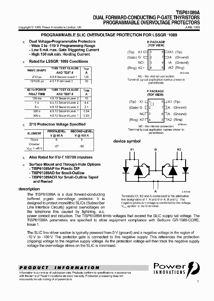 TISP61089A_1041569.PDF Datasheet