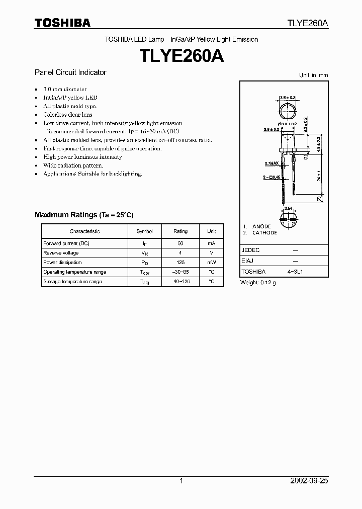 TLYE260A_1326751.PDF Datasheet