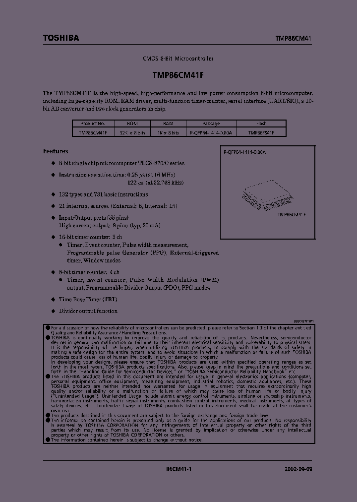 TMP86CM41F_1184479.PDF Datasheet