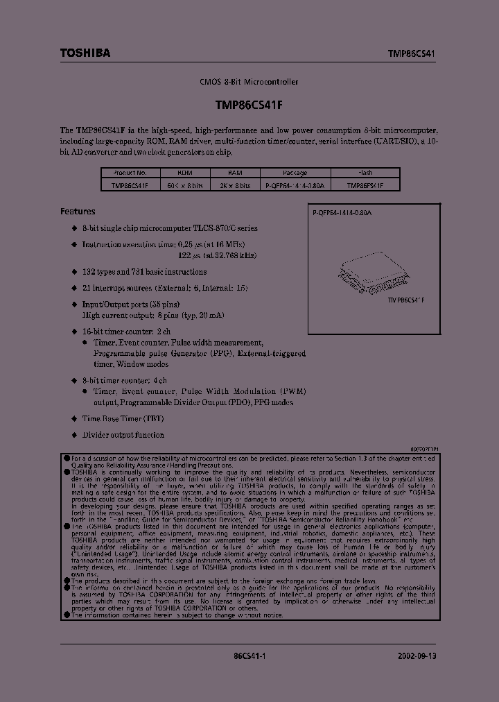 TMP86FS41F_1057450.PDF Datasheet
