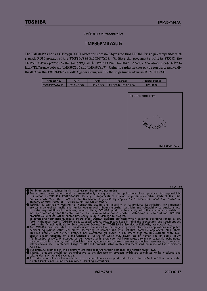 TMP86PM47AUG_1156122.PDF Datasheet
