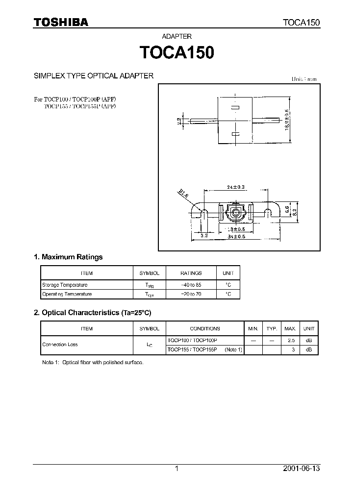 TOCA150_1327640.PDF Datasheet