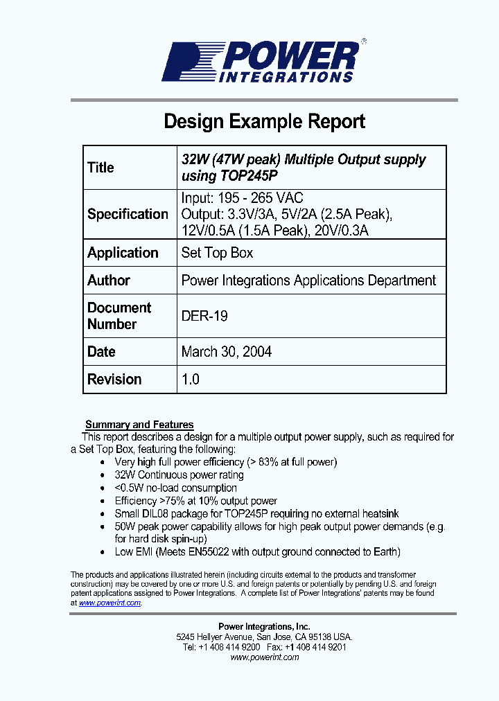 TOP245P1_1110903.PDF Datasheet