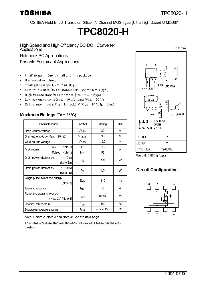TPC8020-H_1096507.PDF Datasheet