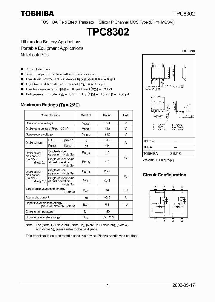 TPC8302_1328001.PDF Datasheet