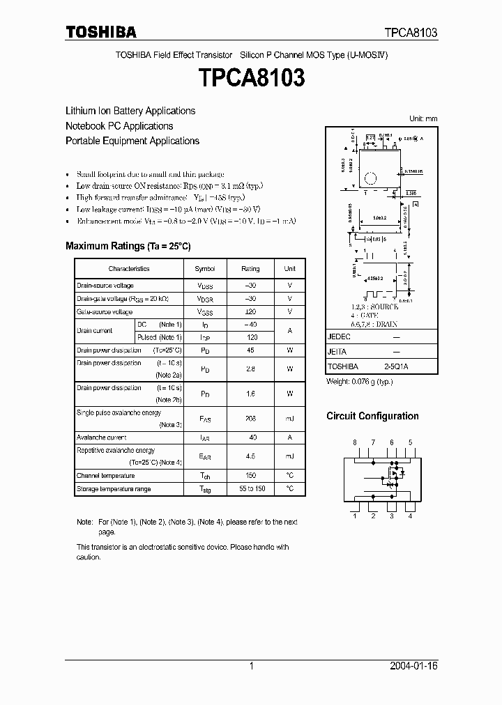 TPCA8103_1023237.PDF Datasheet