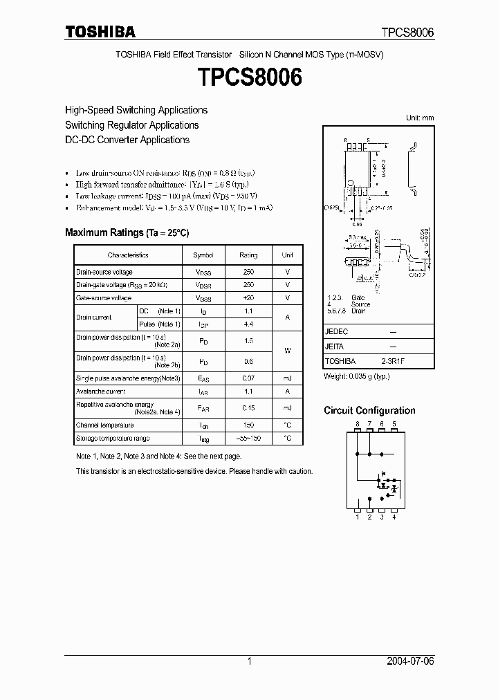 TPCS8006_1187749.PDF Datasheet