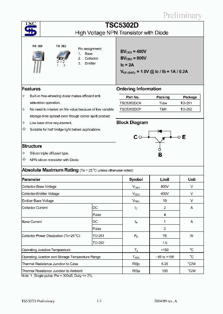 TSC5302DCP_1329337.PDF Datasheet
