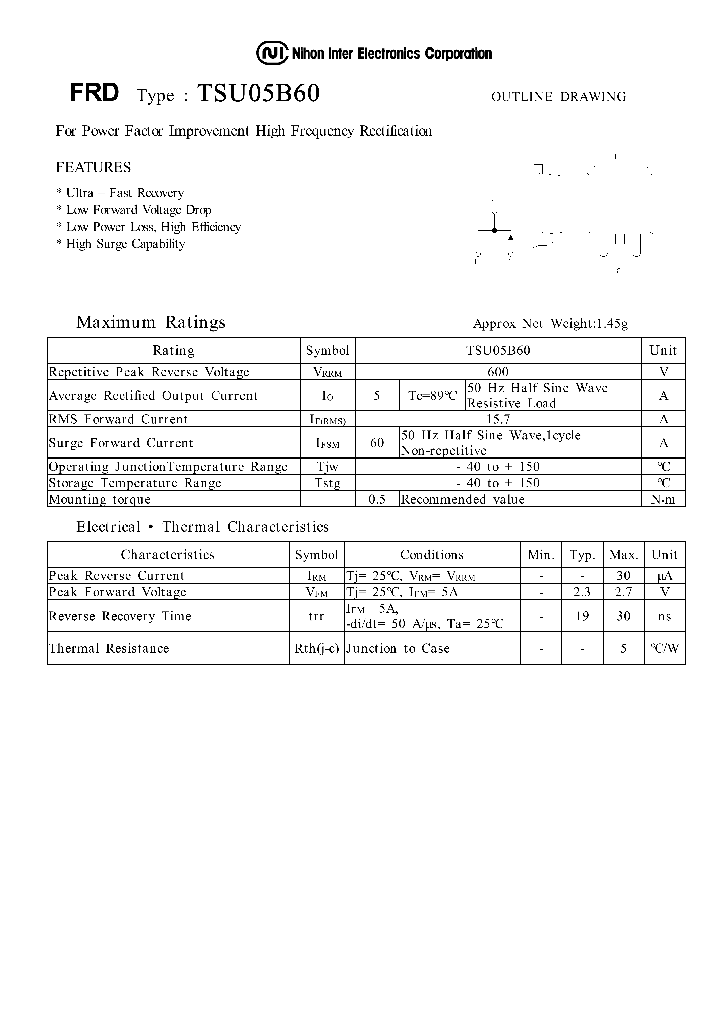 TSU05B60_1329746.PDF Datasheet