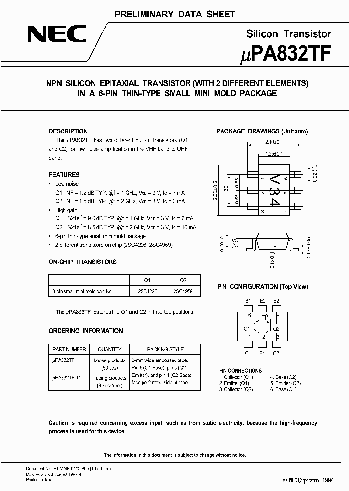 UPA832_1169925.PDF Datasheet