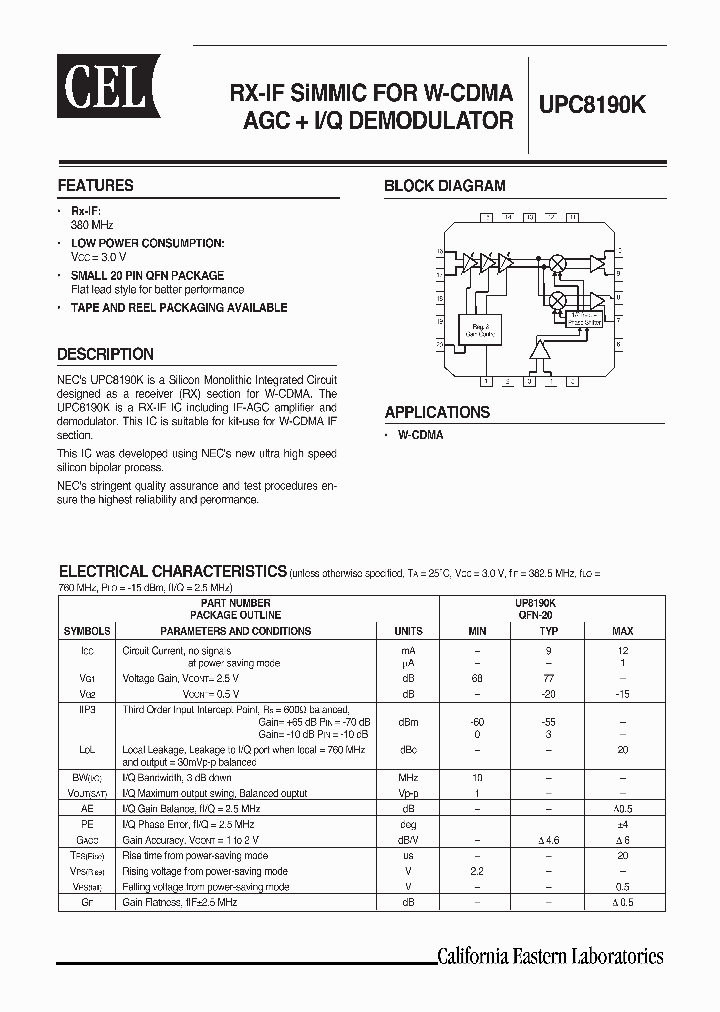 UPC8190K_1147963.PDF Datasheet