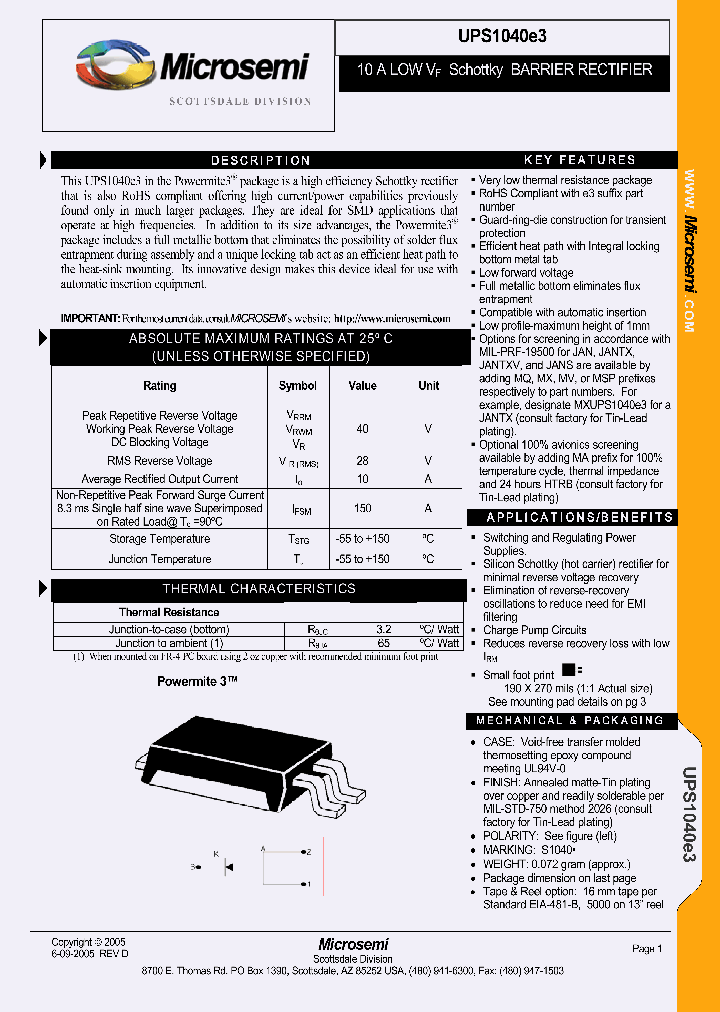 UPS1040E3_1155175.PDF Datasheet
