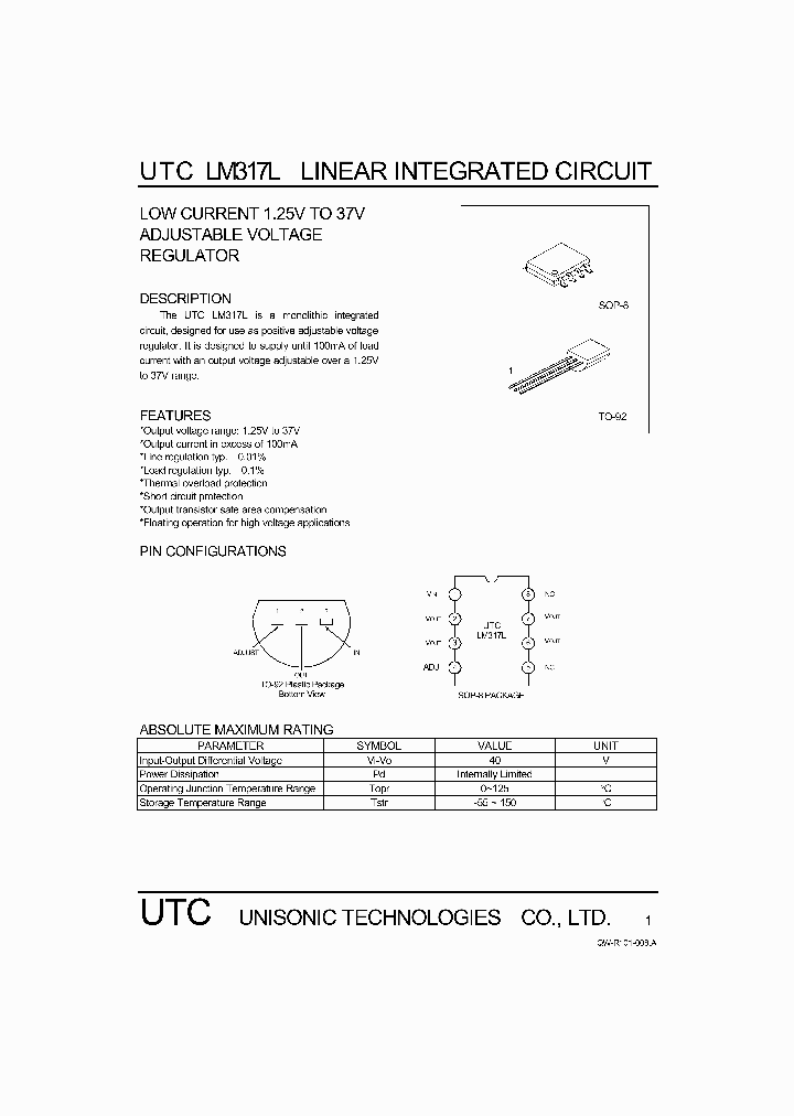 UTCLM317L_1333111.PDF Datasheet