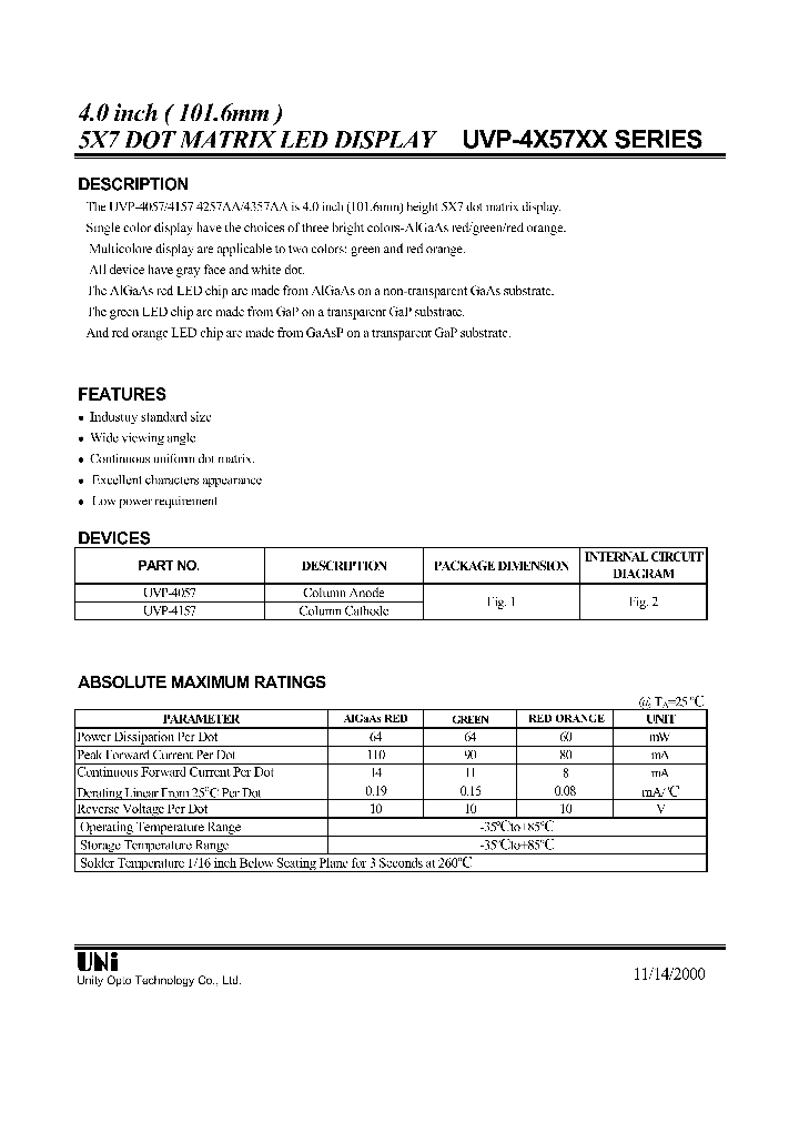 UVP-4X57XX_1333204.PDF Datasheet