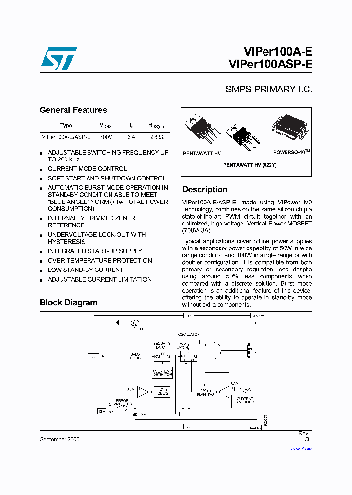 VIPER100A-22-E_1084663.PDF Datasheet