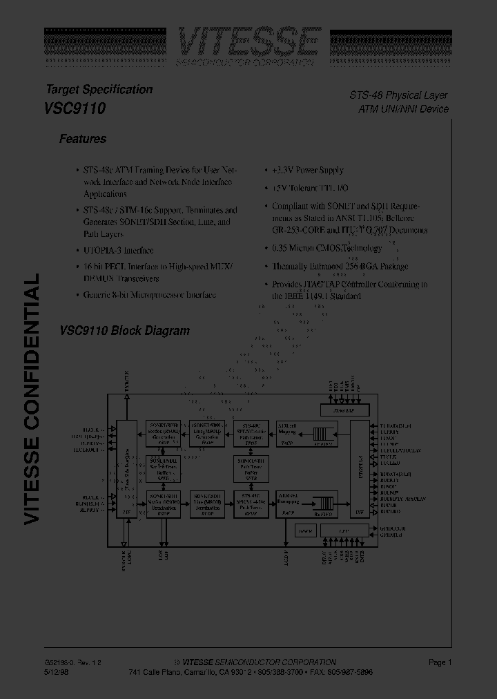 VSC9110_1137984.PDF Datasheet