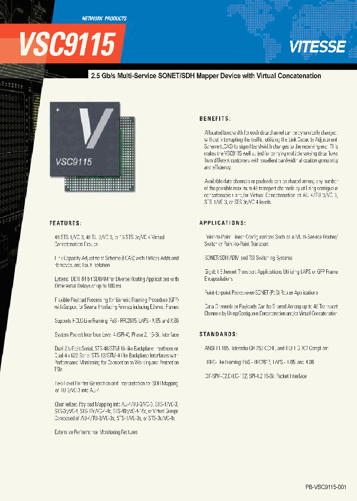 VSC9115_1137985.PDF Datasheet