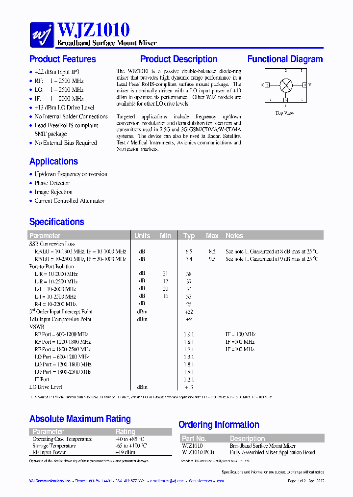 WJZ1010-PCB_1336162.PDF Datasheet