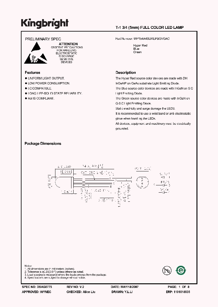 WP154A4SUREPBGVGAC_1336486.PDF Datasheet