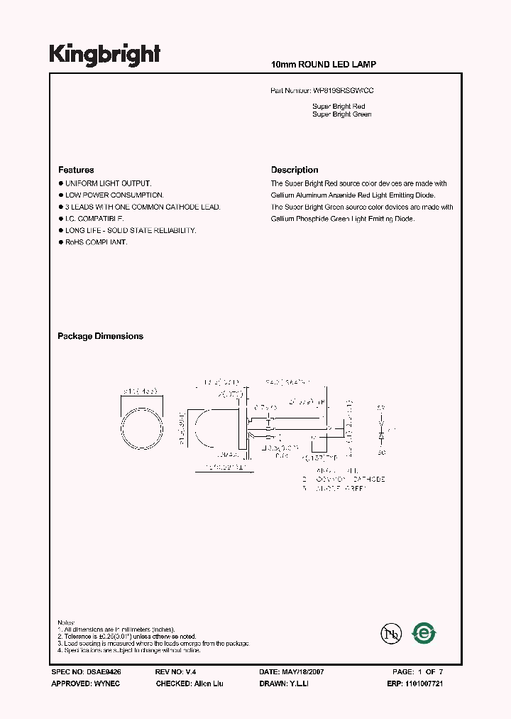 WP819SRSGWCC_1336768.PDF Datasheet