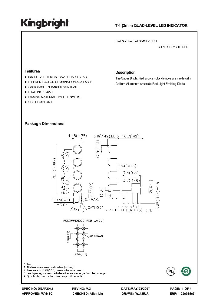 WP934SB4SRD_1336804.PDF Datasheet