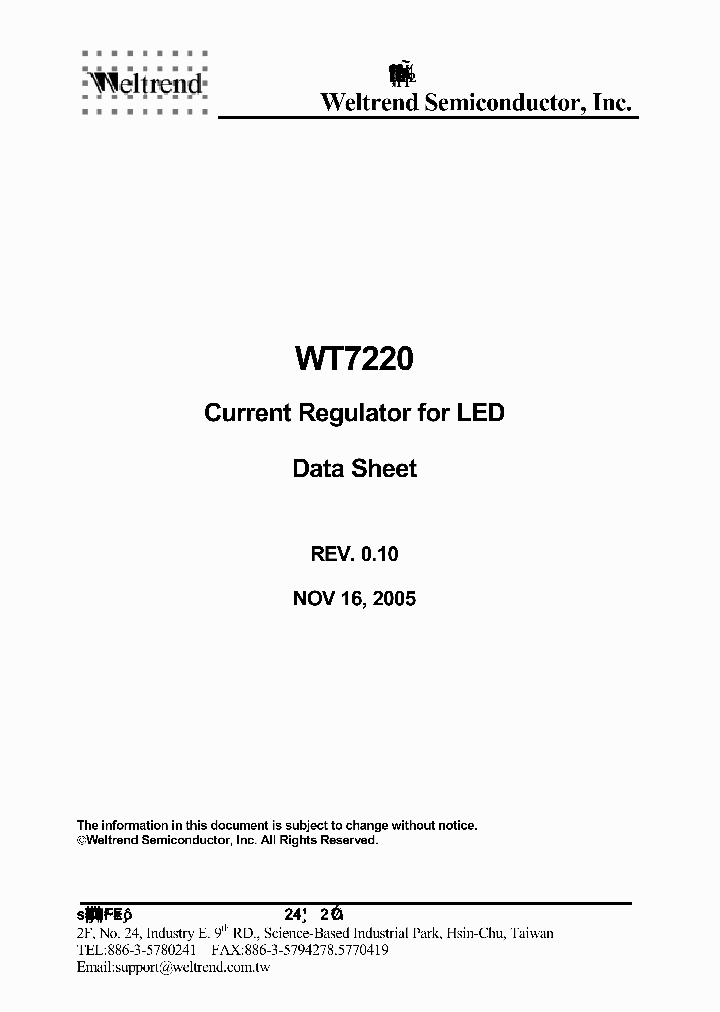 WT7220_1336958.PDF Datasheet