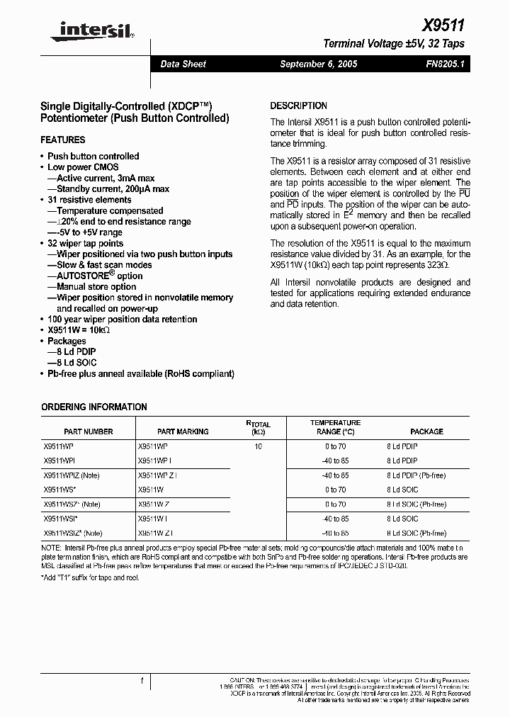 X9511WP_1132925.PDF Datasheet