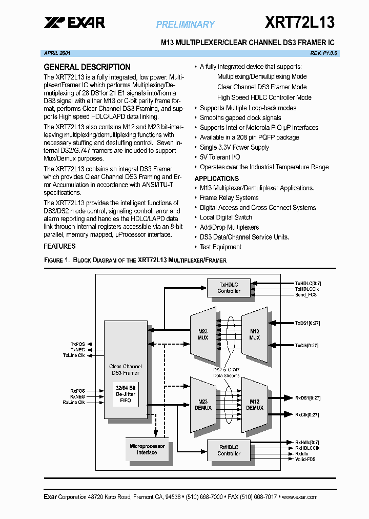 XRT72L13IQ_1338376.PDF Datasheet