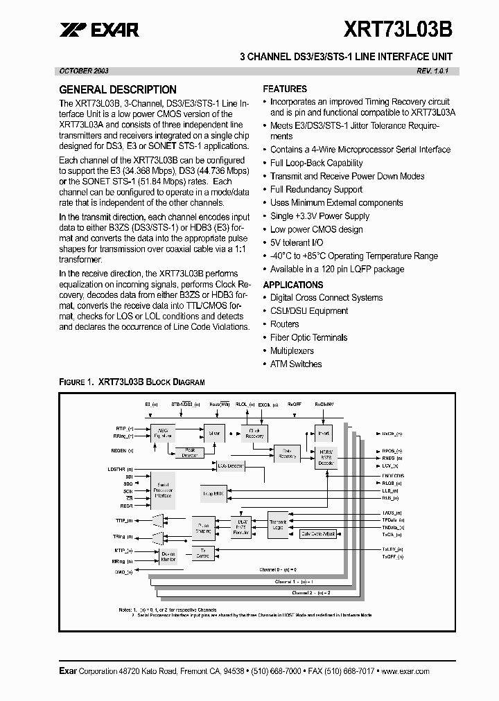 XRT73L03B_1177765.PDF Datasheet