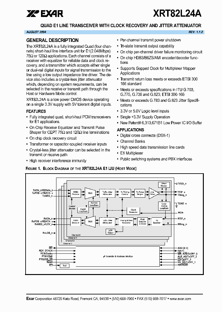 XRT82L24AIV_1338403.PDF Datasheet