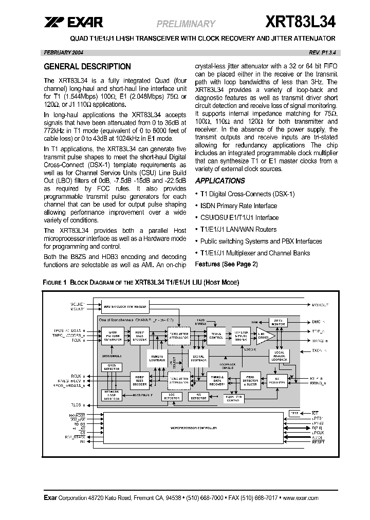 XRT83L34IV_1338410.PDF Datasheet