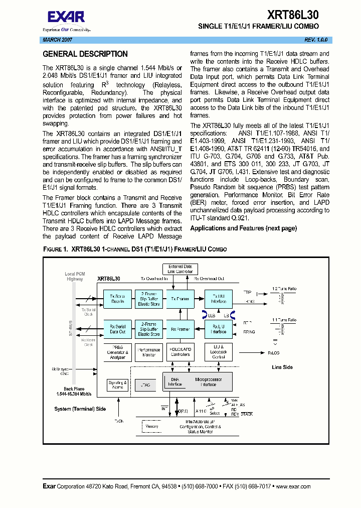 XRT86L30_1106474.PDF Datasheet