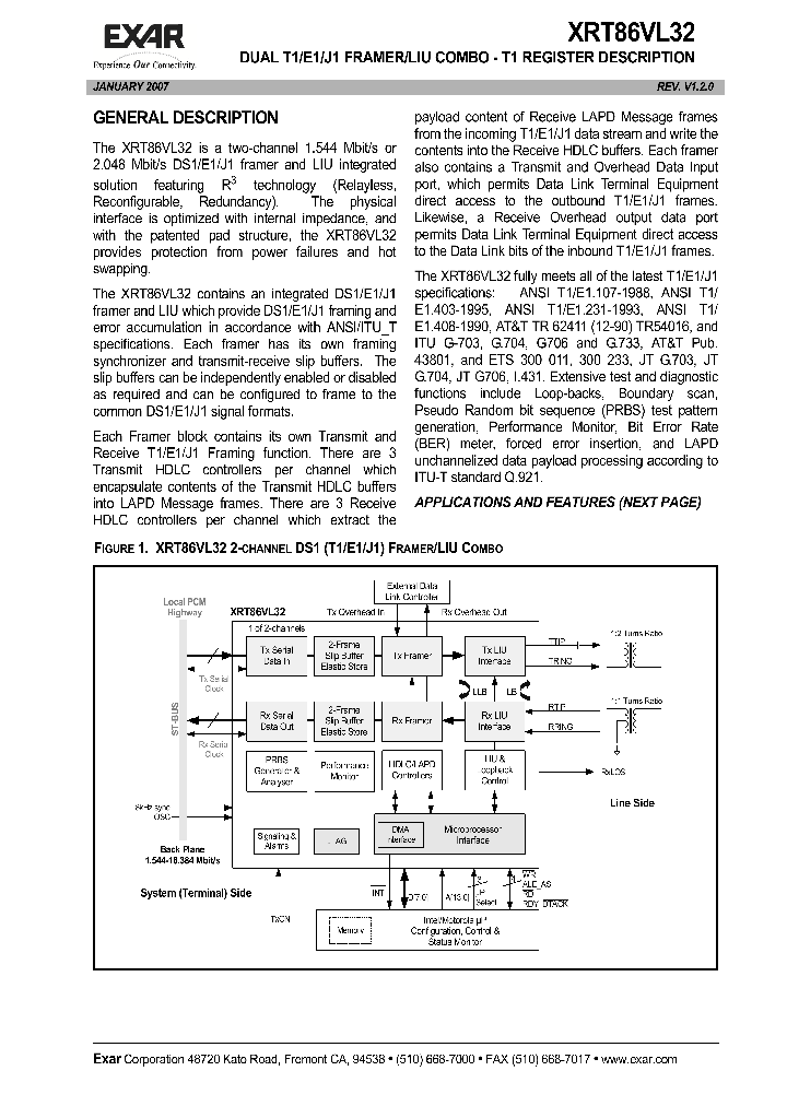 XRT86VL322_1338437.PDF Datasheet