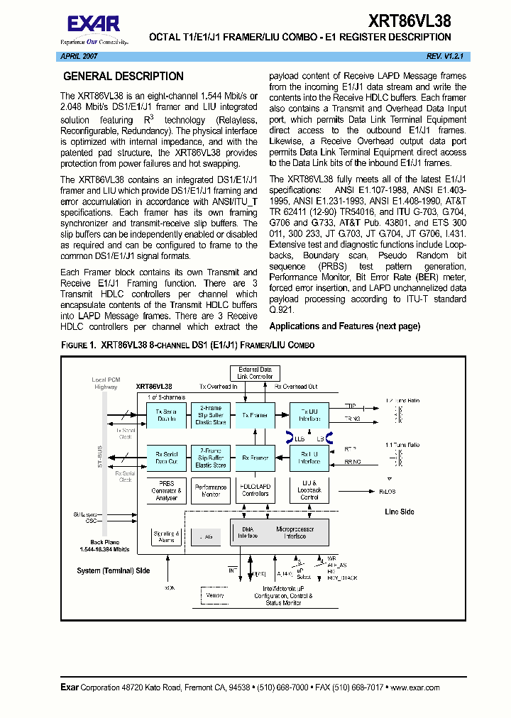 XRT86VL3807_1338442.PDF Datasheet