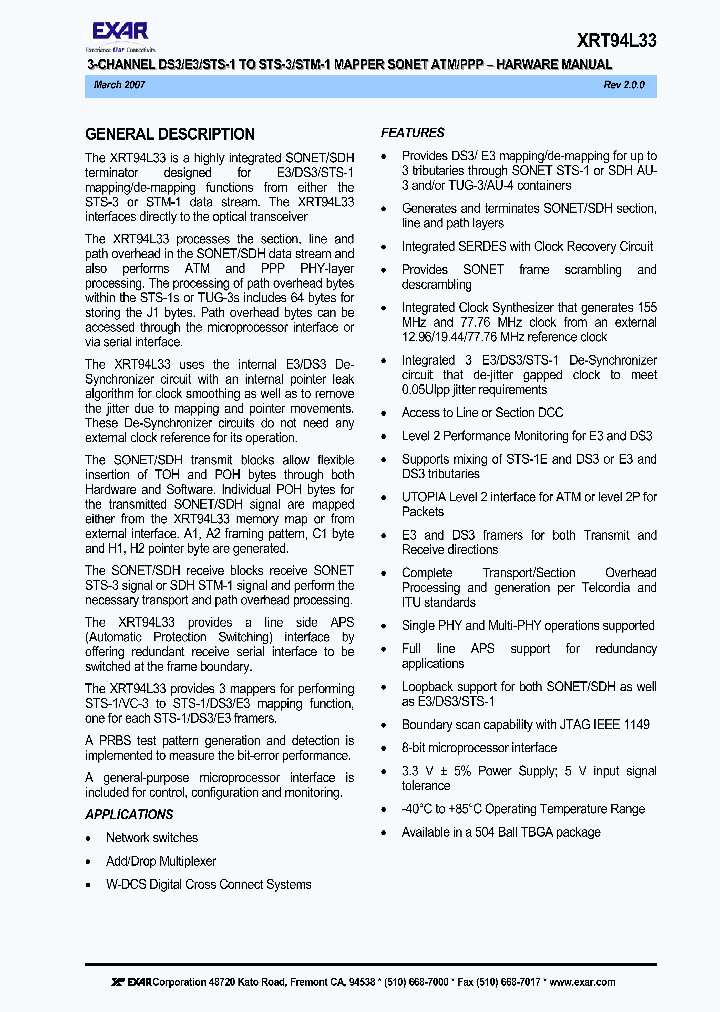 XRT94L331_1177792.PDF Datasheet