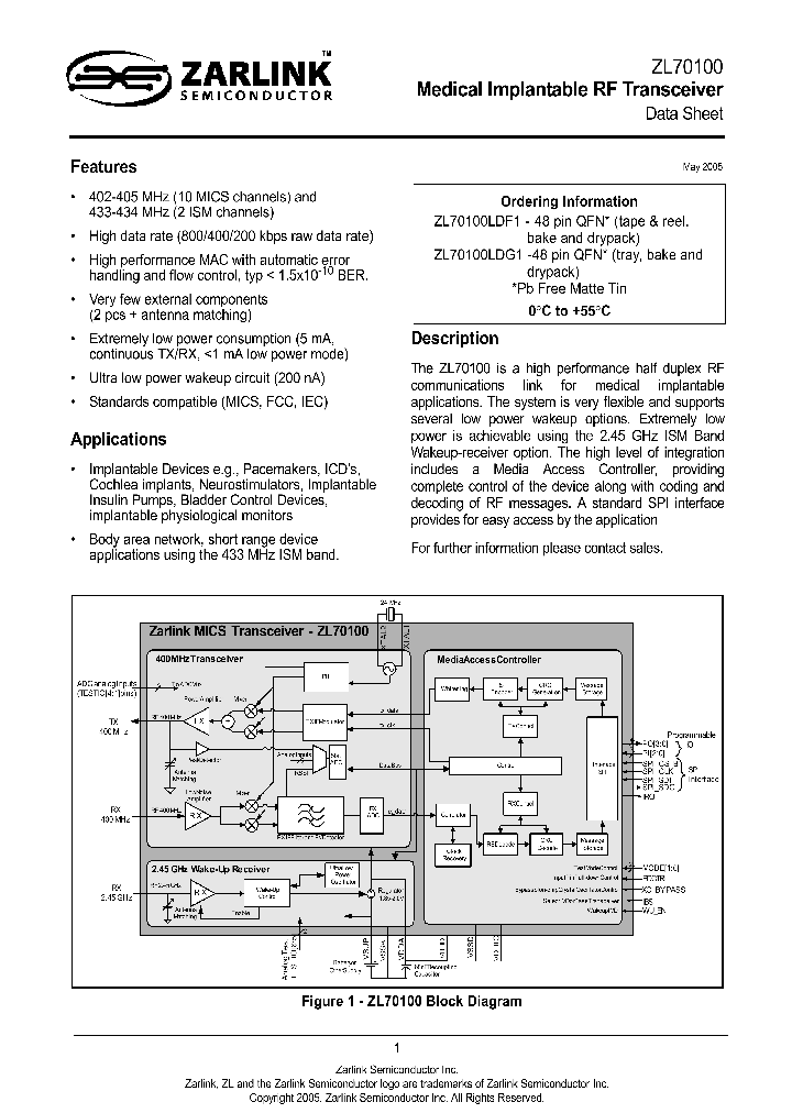ZL70100LDG1_1339240.PDF Datasheet
