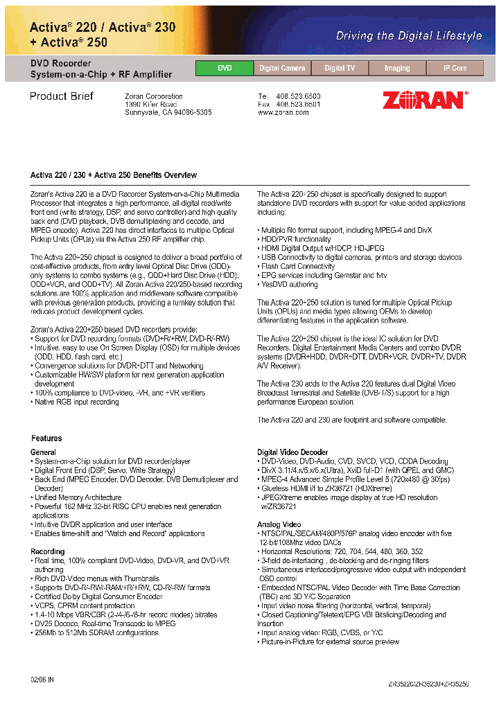 ACTIVA220_1018184.PDF Datasheet