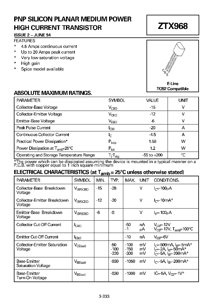 ZTX968_1339597.PDF Datasheet