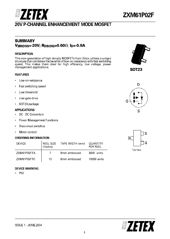 ZXM61P02F04_1339772.PDF Datasheet