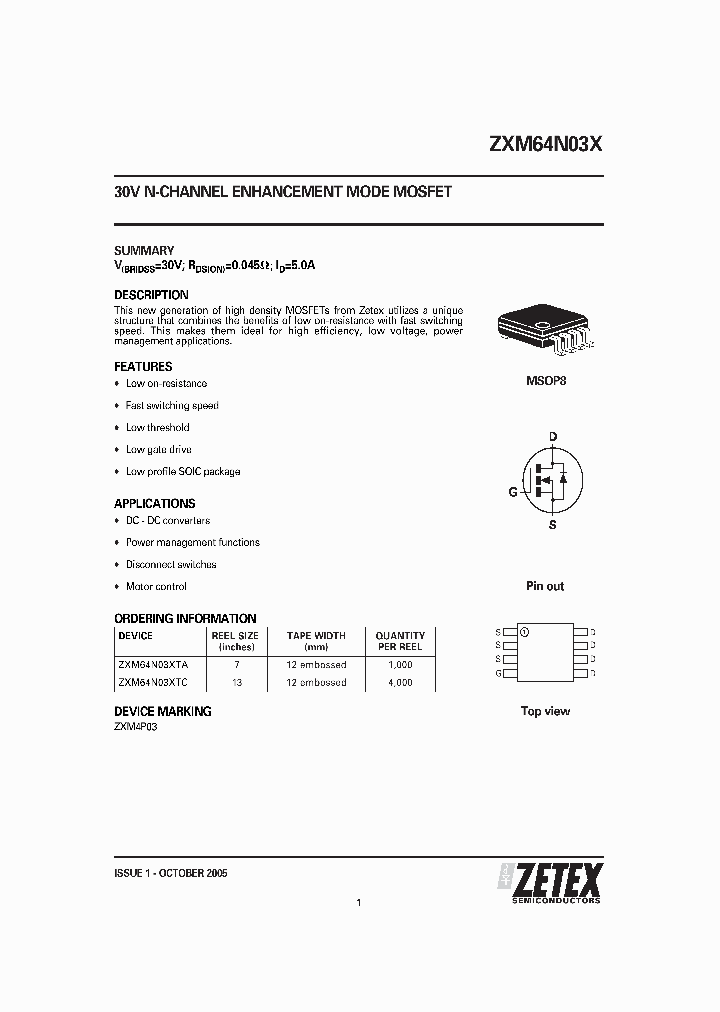 ZXM64N03X05_1339791.PDF Datasheet